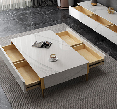 EAVAN Mordern Minimalistic/ Coffee Table/ Tea Table - 130cm Ceramic Top White