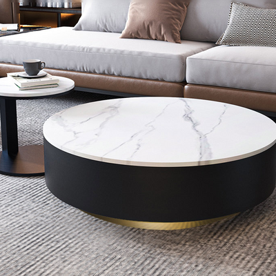 Nicole Grey Ceramic top with Gold Base Coffee Table Set/Zen/Modern