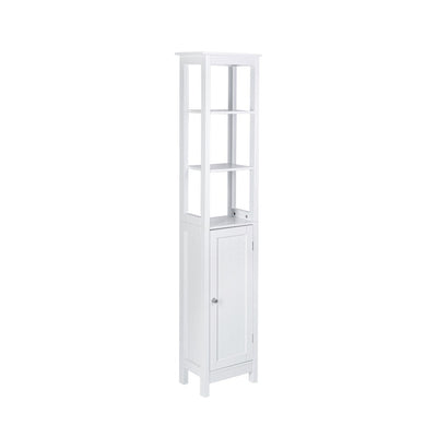 Sian Bathroom Tall Storage Cabinet Organiser With Shelves - White