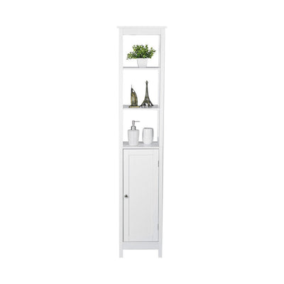 Sian Bathroom Tall Storage Cabinet Organiser With Shelves - White