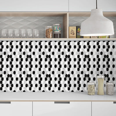 Imitation 3D Epoxy Tile Tic Tac Stickers Black