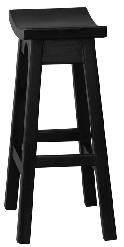 Zen Solid Mahogany Kitchen Counter Stool (Black)