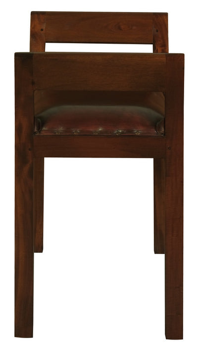 Wilson Genuine Leather Single Seater Stool/Bench (Mahogany)