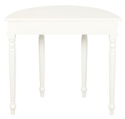 Turn Leg Half Round Sofa Table (White)