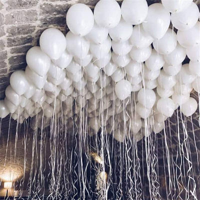 100PCS 5'' Latex Balloon Set Matt White Birthday Wedding Party Decoration
