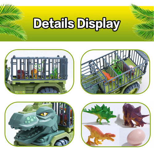 Dinosaur Truck Toy Transport Car Toy Inertial Cars Carrier Vehicle Gift Kids