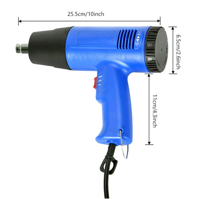 2000W Electric Heat Gun Hot Air Adjustable Temperature w/4 Nozzles Heating Tool