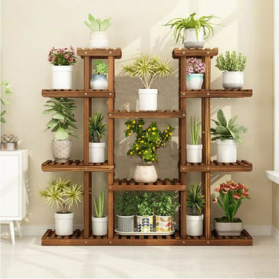 6-Tier Wooden Plant Stand Flower Pot Planter Rack Shelf Bonsai Holder Indoor Garden Dec