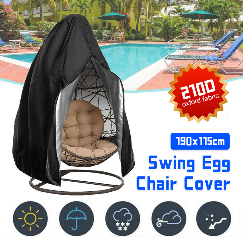 Waterproof Hanging Swing Egg Chair Cover With Zipper Outdoor Furniture Protector