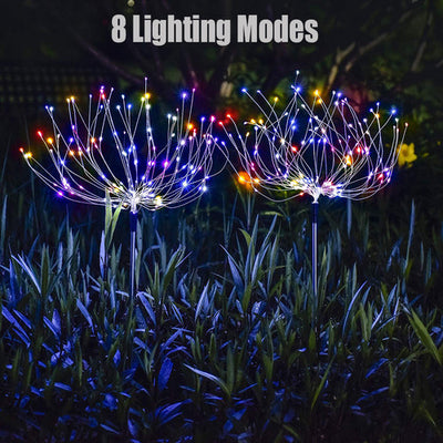 6PCS 150LED Solar Firework String Lights Garden Fairy Light Outdoor Path Lawn Lamp