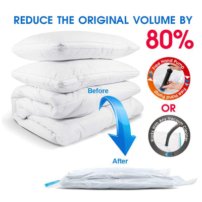 6PCS 80x60CM Vacuum Storage Bag Clothes Sealer Bags Space Saver Storage Seal Compressing