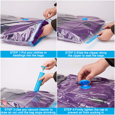 6PCS 80x60CM Vacuum Storage Bag Clothes Sealer Bags Space Saver Storage Seal Compressing