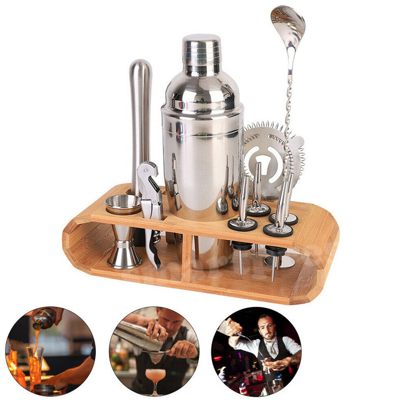 12Pcs Cocktail Shaker Set Mixer Martini Spirits Bar Strainer Bartender Kit 750ML