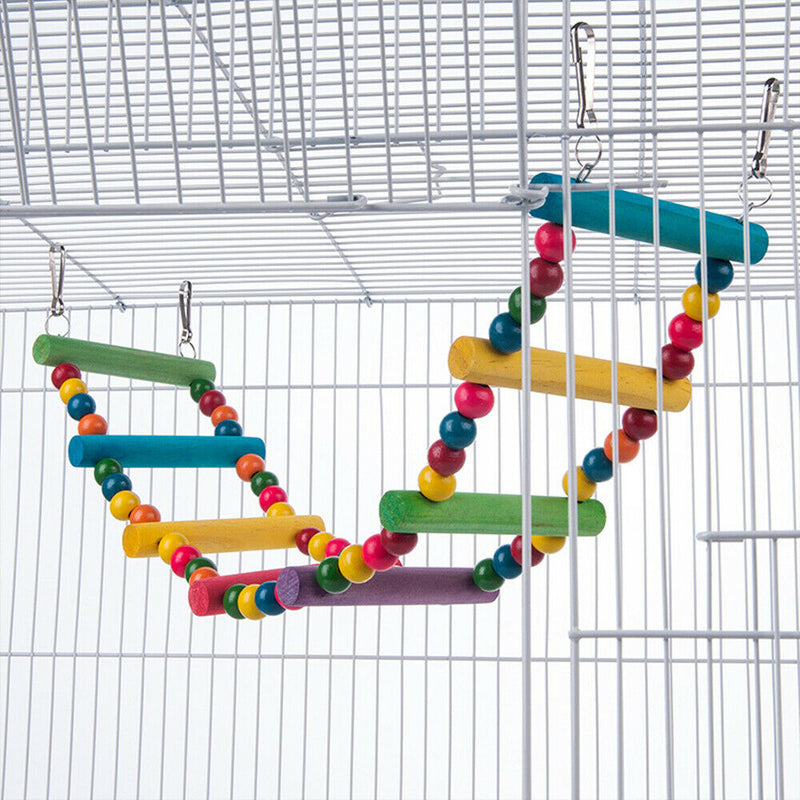 10PCS Bird Toys Parrot Swing Chewing Hanging Cockatiel Cage Toy Set with Bell