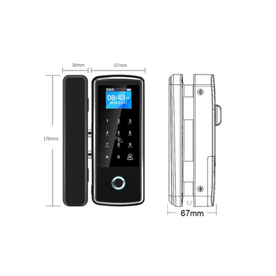 Smart Door Lock For Glass Door Fingerprint Lock Password APP Card for Frameless