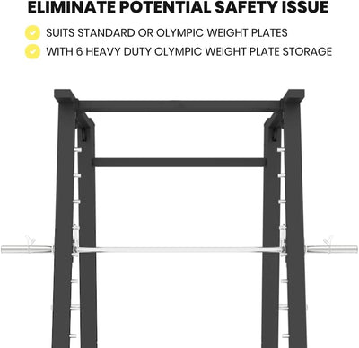 Sardine Sport Commercial Grade Smith Machine Cable Machine, 3.5mm Thickness Heavy Duty Steel, Plate Holder