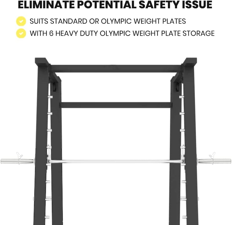Sardine Sport Commercial Grade Smith Machine Cable Machine, 3.5mm Thickness Heavy Duty Steel, Plate Holder