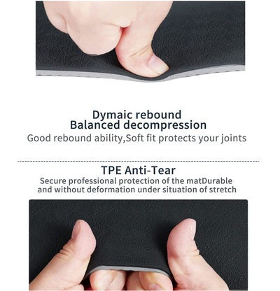 sardine sport tpe yoga mat exercise workout mats fitness mat for home workout home gym extra thick large Black 8mm