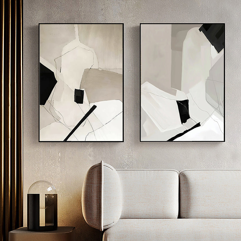 Wall Art 40cmx60cm Modern Abstract 2 Sets Black Frame Canvas