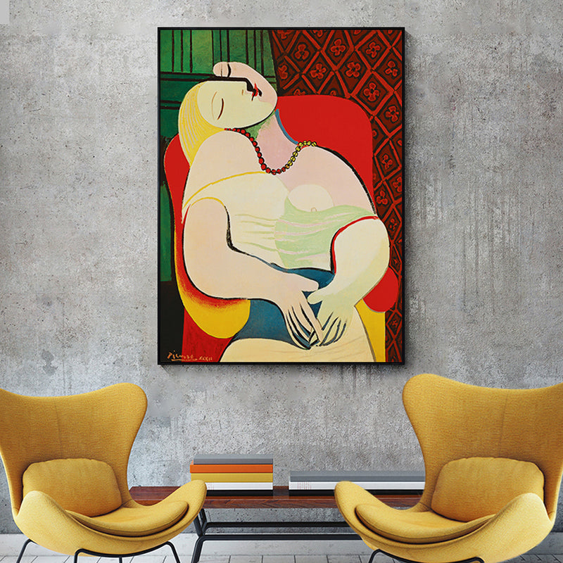 Wall Art 60cmx90cm The dream by Pablo Picasso Gold Frame Canvas