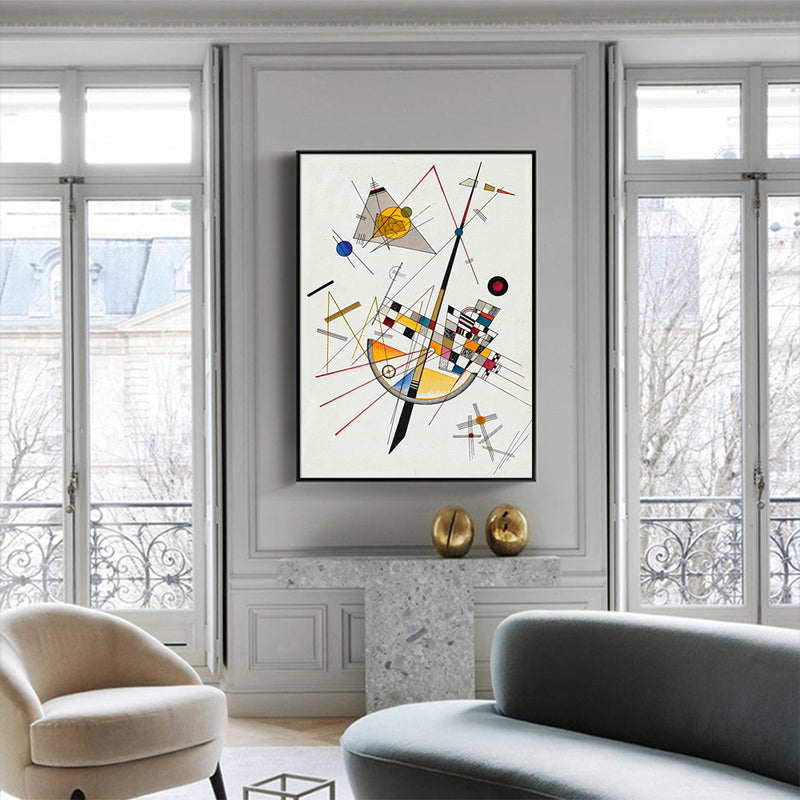 Wall Art 60cmx90cm Delicate Tension By Wassily Kandinsky Black Frame Canvas