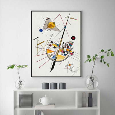 Wall Art 70cmx100cm Delicate Tension By Wassily Kandinsky Black Frame Canvas