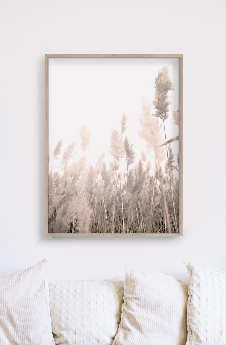 Wall Art 40cmx60cm Pampas Grass 2 Sets Wood Frame Canvas