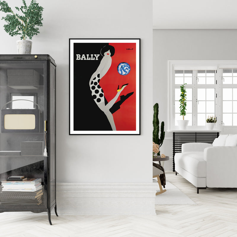 Wall Art 50cmx70cm Fashion Bally Black Frame Canvas