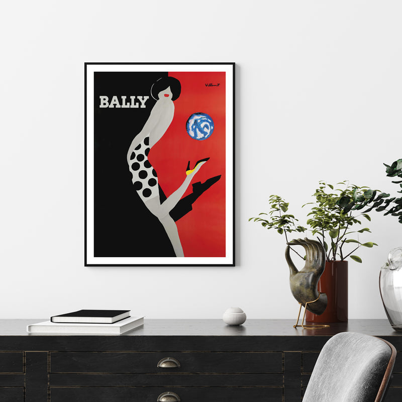 Wall Art 50cmx70cm Fashion Bally Black Frame Canvas