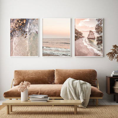 Wall Art 60cmx90cm Amazing Newzealand 3 Sets White Frame Canvas