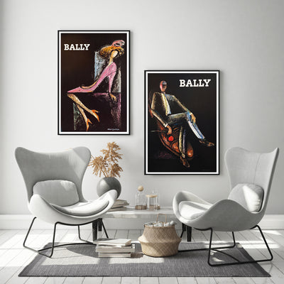 Wall Art 40cmx60cm Bally Man & Woman 2 Sets Black Frame Canvas