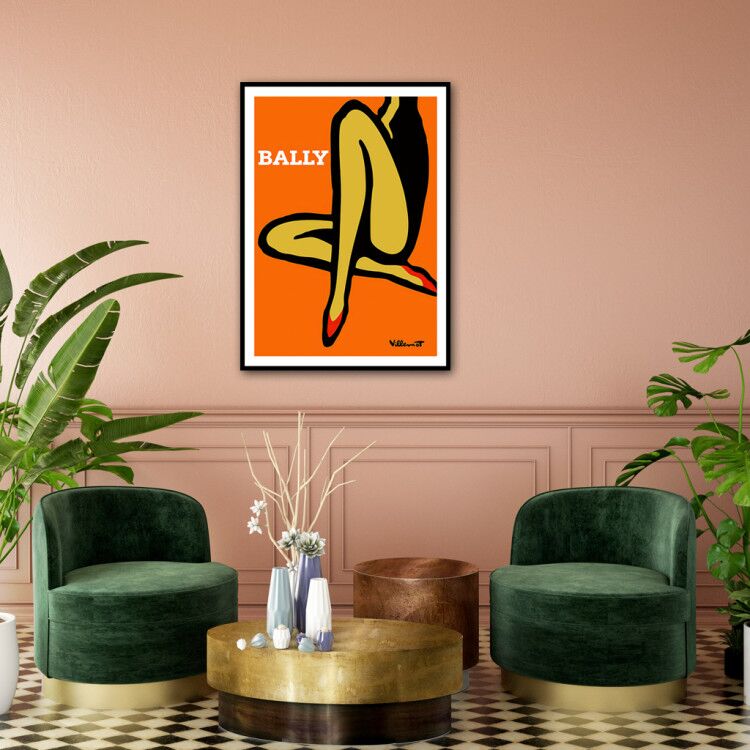 Wall Art 60cmx90cm Orange Legs Black Frame Canvas