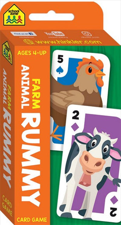 School Zone Farm Animal Rummy Flash Card Game