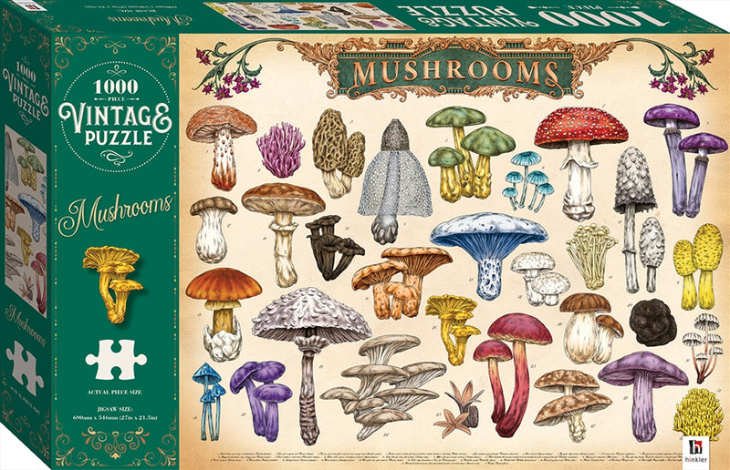 Vintage 1000 Piece Puzzle - Mushrooms