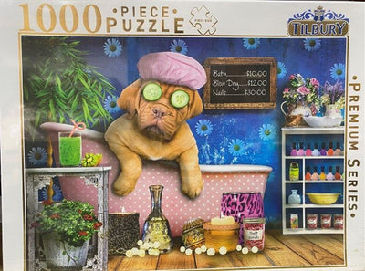 Puppy In Bath Comical Animals 1000 Piece Puzzle