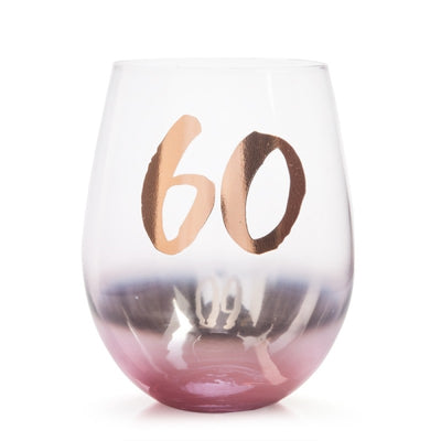 60th Birthday Blush Stemless