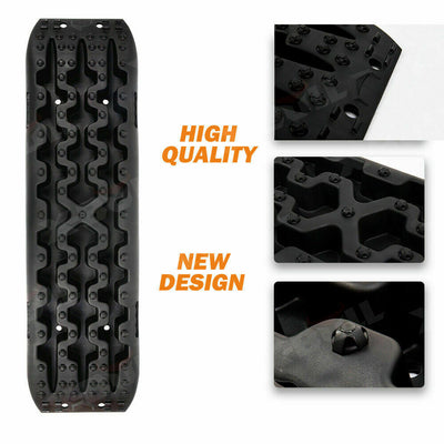 X-BULL Recovery tracks / Sand tracks / Mud tracks / Off Road 4WD 4x4 Car 2pcs Gen 3.0 - Black