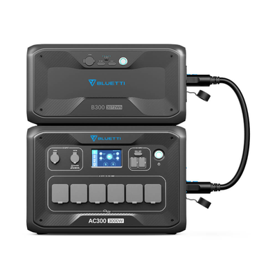 BLUETTI Expandable Power Station AC300 and B300 External Battery Module, 3072Wh LiFePO4 Battery Backup w/ 6 3000W AC Outlets(6000W Peak), Solar Generator For Home Backup, Vanlife, Emergency