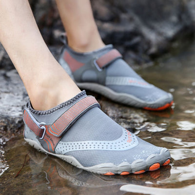 Men Women Water Shoes Barefoot Quick Dry Aqua Sports Shoes - Grey Size EU37 = US4