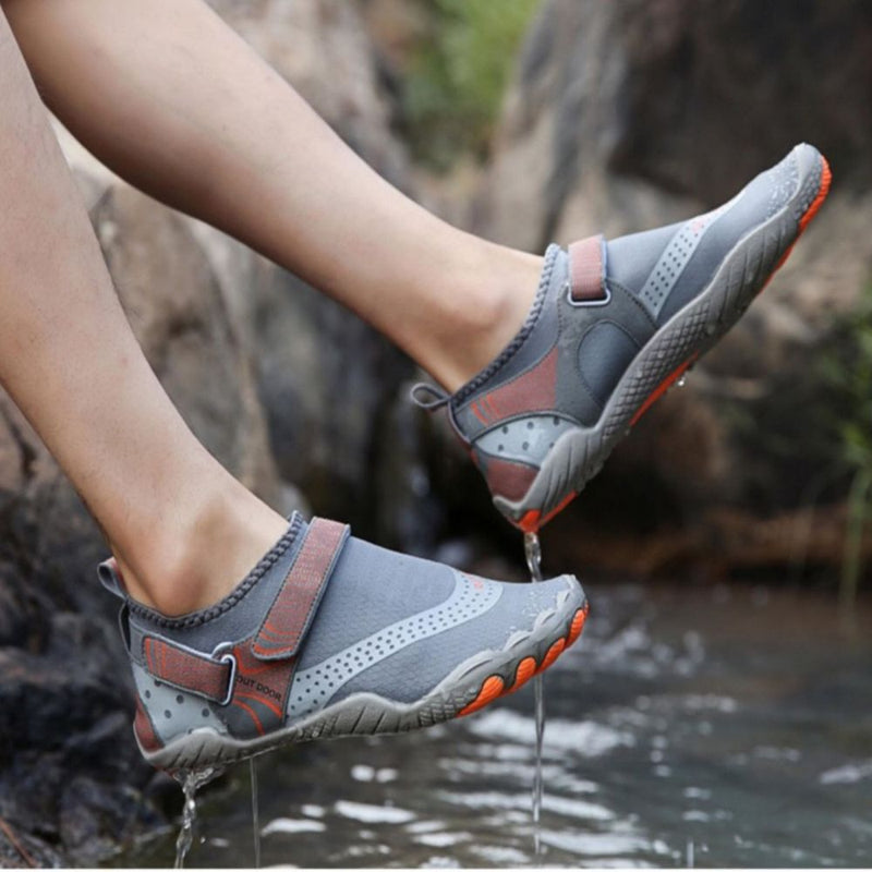 Men Women Water Shoes Barefoot Quick Dry Aqua Sports Shoes - Grey Size EU45 = US10