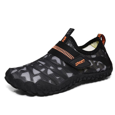 Kids Water Shoes Barefoot Quick Dry Aqua Sports Shoes Boys Girls (Pattern Printed) - Black Size Bigkid US3 = EU34