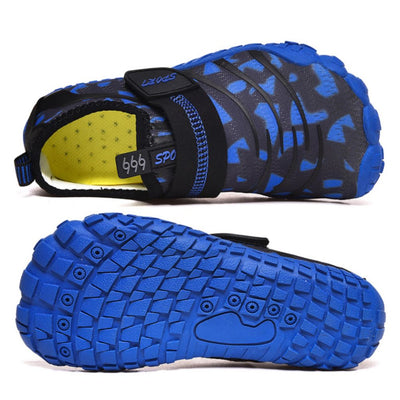 Kids Water Shoes Barefoot Quick Dry Aqua Sports Shoes Boys Girls (Pattern Printed) - Blue Size Bigkid US5.5 = EU37