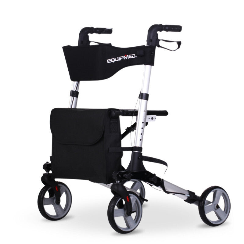 EQUIPMED Rollator Walking Frame Walker Foldable Seat Mobility Aid Aluminium