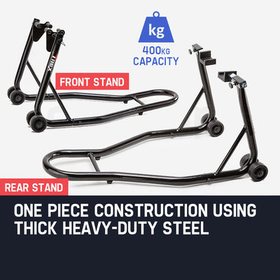 T-REX Motorcycle Stands Front & Rear Heavy-Duty Motorbike Lift Paddock Steel