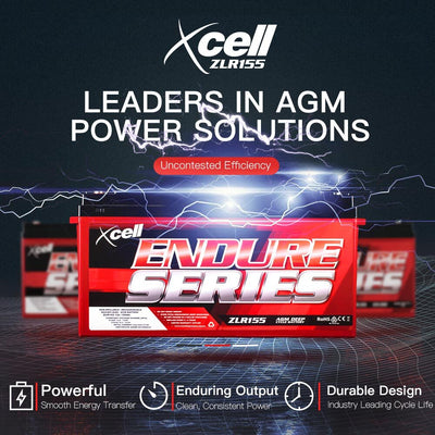 X-CELL AGM Deep Cycle Battery 12V 155Ah Portable Sealed SLA Camping Solar Marine