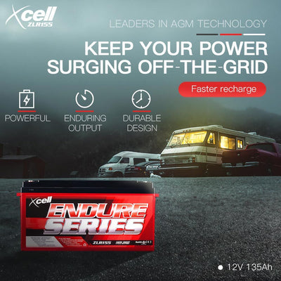 X-CELL AGM Deep Cycle Battery 12V 155Ah Portable Sealed SLA Camping Solar Marine