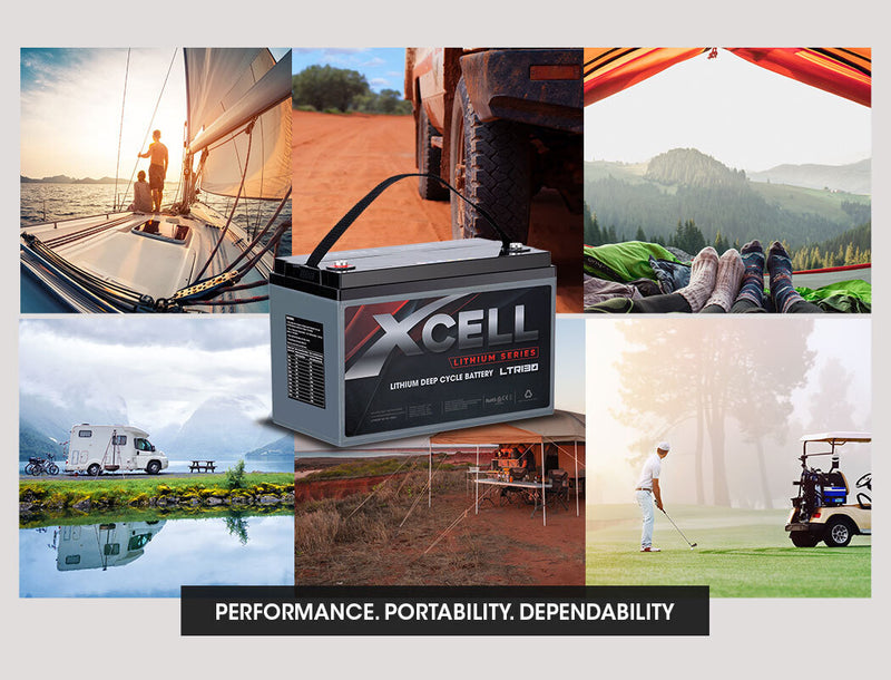 X-CELL 130Ah 12v Lithium Battery LiFePO4 Iron Phosphate  Deep Cycle Camping 4WD