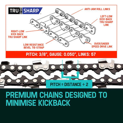 2 X 16 Baumr-AG Chainsaw Chain 16in Bar Replacement Suits SX38 38CC Saws