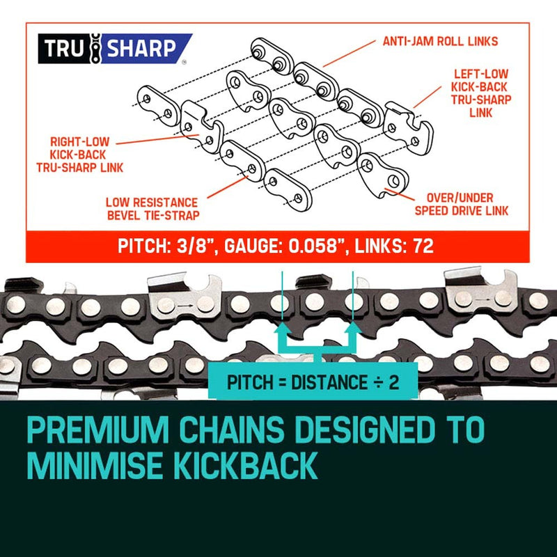 2 X 18 Baumr-AG Chainsaw Chain 18in Bar Replacement Suits SX45 45CC Saws