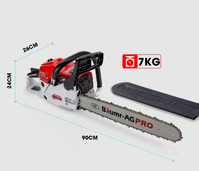 Baumr-AG 62CC Petrol Commercial Chainsaw 20 Bar E-Start Pruning Chain Saw